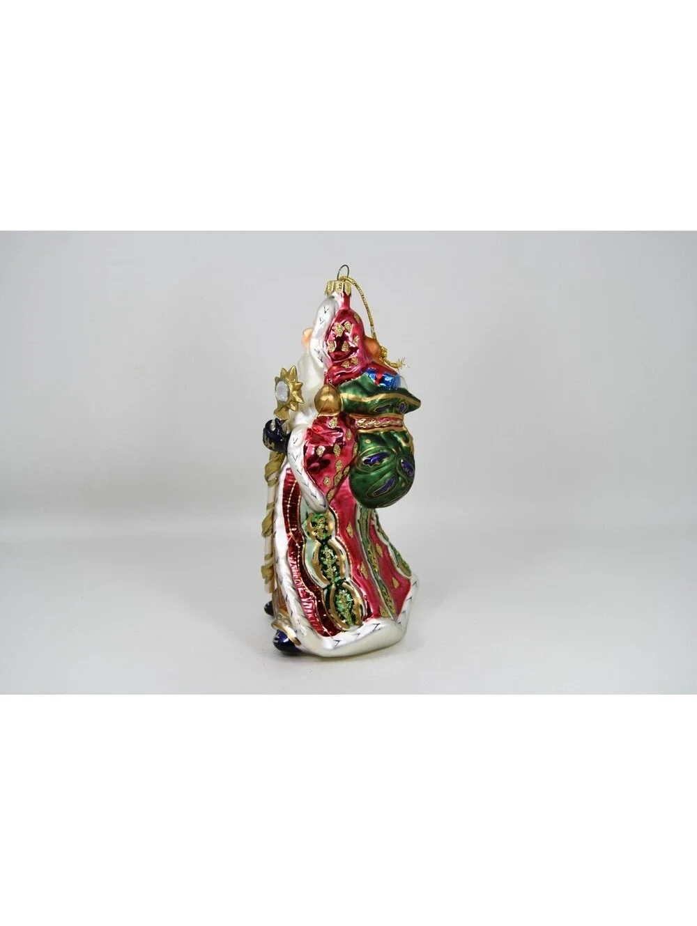Fitz & Floyd Christmas Santa Blown Glass Ornament Florentine Jeweled Scepter 7